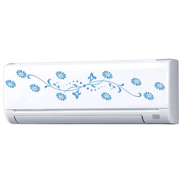 Floral Flower Colourful - AC Sticker Fridge Sticker Wall Sticker Split Ac Stickers Air Conditioner Sticker - Standard Size (Fit for All Models / Sizes /  Brands)
