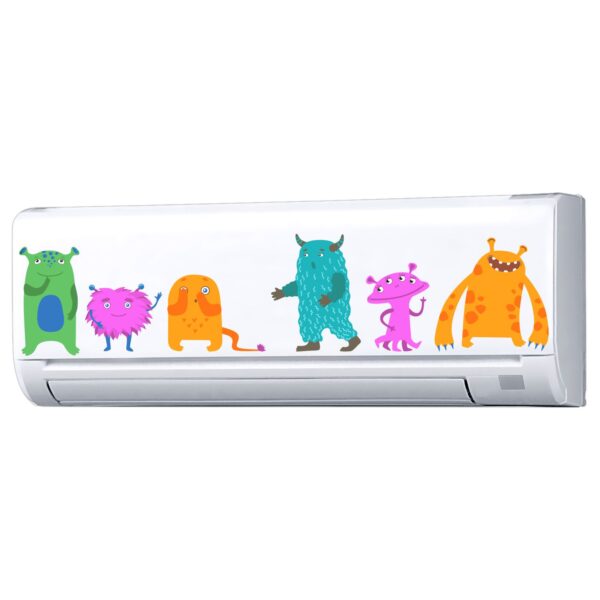 Funny Cartoons - AC Sticker Fridge Sticker Wall Sticker Split Ac Stickers Air Conditioner Sticker - Standard Size (Fit for All Models / Sizes /  Brands)