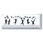 Kids Playful Butterfly - AC Sticker Fridge Sticker Wall Sticker Split Ac Stickers Air Conditioner Sticker - Standard Size (Fit for All Models / Sizes /  Brands)