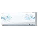 Floral Flower - AC Sticker Fridge Sticker Wall Sticker Split Ac Stickers Air Conditioner Sticker - Standard Size (Fit for All Models / Sizes /  Brands)