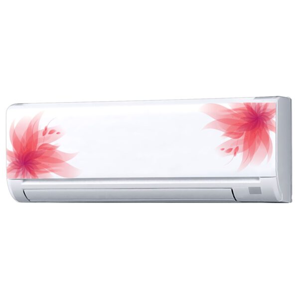 Floral Flower - AC Sticker Fridge Sticker Wall Sticker Split Ac Stickers Air Conditioner Sticker - Standard Size (Fit for All Models / Sizes /  Brands)