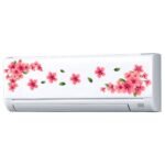 Floral Flower - AC Sticker Fridge Sticker Wall Sticker Split Ac Stickers Air Conditioner Sticker - Standard Size (Fit for All Models / Sizes /  Brands)