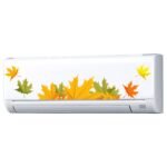 Floral Flower - AC Sticker Fridge Sticker Wall Sticker Split Ac Stickers Air Conditioner Sticker - Standard Size (Fit for All Models / Sizes /  Brands)