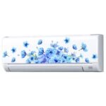Floral Flower - AC Sticker Fridge Sticker Wall Sticker Split Ac Stickers Air Conditioner Sticker - Standard Size (Fit for All Models / Sizes /  Brands)