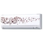 Floral Flower - AC Sticker Fridge Sticker Wall Sticker Split Ac Stickers Air Conditioner Sticker - Standard Size (Fit for All Models / Sizes /  Brands)