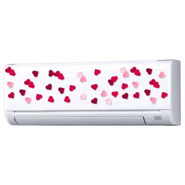 Heart Love Romantic - AC Sticker Fridge Sticker Wall Sticker Split Ac Stickers Air Conditioner Sticker - Standard Size (Fit for All Models / Sizes /  Brands)