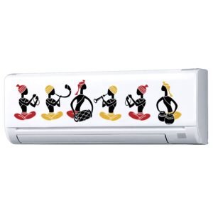 Musician Artisty Warli Art - AC Sticker Fridge Sticker Wall Sticker Split Ac Stickers Air Conditioner Sticker - Standard Size (Fit for All Models / Sizes /  Brands)