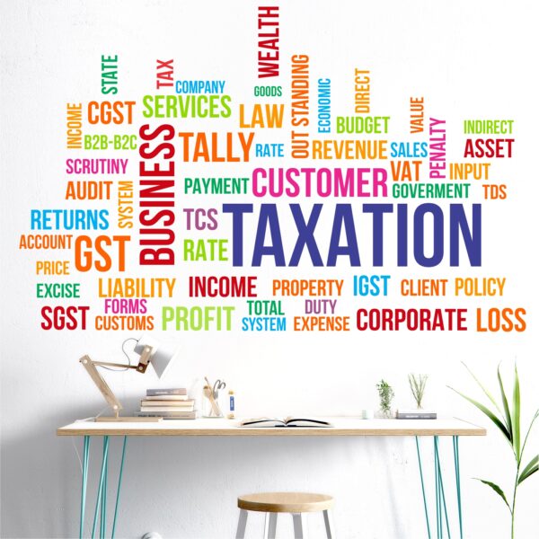 Business - Taxation - Office - Motivational - Inspirational - Word Cloud - Creative - Colorful - Wall Sticker