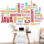 Computer - Programming Languages - Motivational - Inspirational - Colorful - Word Cloud - Wall Sticker