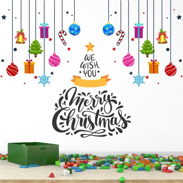 Christmas - Tree - Hanging - Decorations - Creative - Colorful - Wall Sticker - Image 2