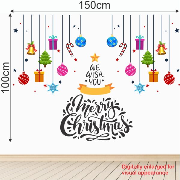 Christmas - Tree - Hanging - Decorations - Creative - Colorful - Wall Sticker - Image 3