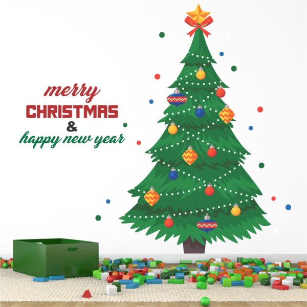 Christmas - Tree - Happy New Year - Decorations - Creative - Colorful - Wall Sticker - Image 2