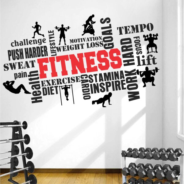 Gym - Fitness - Bodybuilding - Sport - Workout - Creative - Colorful - Word Cloud - Wall Sticker