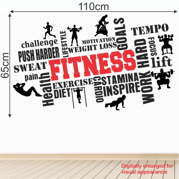 Gym - Fitness - Bodybuilding - Sport - Workout - Creative - Colorful - Word Cloud - Wall Sticker - Image 3
