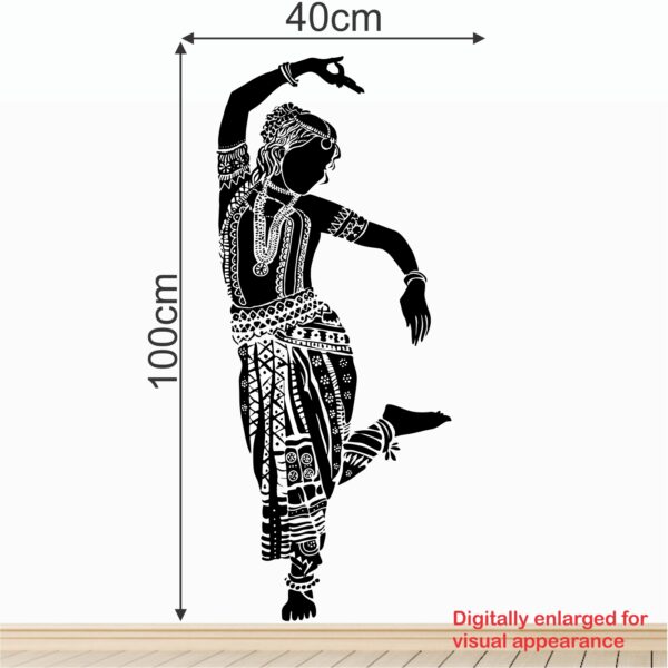 Beautiful Indian Classical Dance - Bharatanatyam - Woman Dancer - Creative - Colorful - Wall Sticker - Image 3