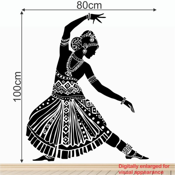 Beautiful Indian Classical Dance - Bharatanatyam - Woman Dancer - Creative - Colorful - Wall Sticker - Image 3
