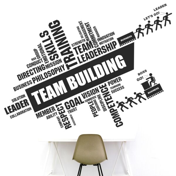 Team Building - Teamwork - Office - Inspirational - Motivational - Quotes - Words Cloud - Wall Sticker