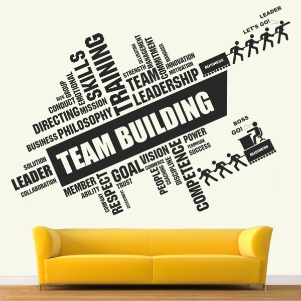 Team Building - Teamwork - Office - Inspirational - Motivational - Quotes - Words Cloud - Wall Sticker