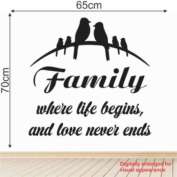 Family - Where Life Begins - Quote - Decorative - Creative - Colorful - Wall Sticker - Image 3