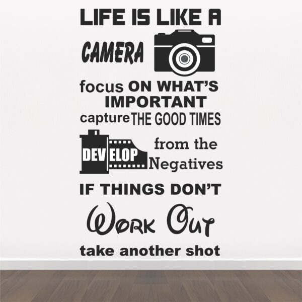 Camera - Photo - Photography - Art - Creative - Colorful - Inspirational - Motivational - Quotes - Wall Sticker