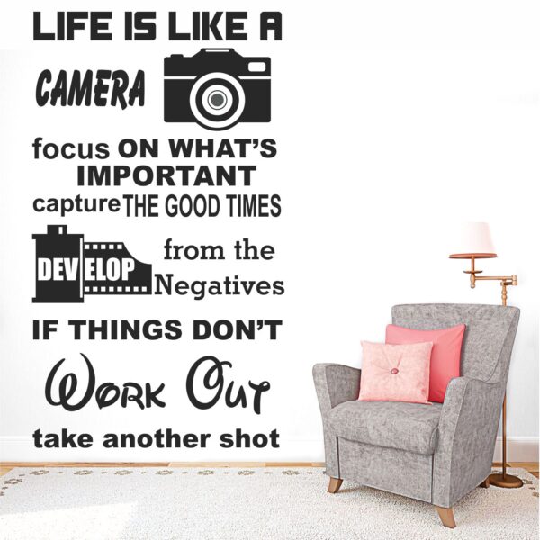 Camera - Photo - Photography - Art - Creative - Colorful - Inspirational - Motivational - Quotes - Wall Sticker