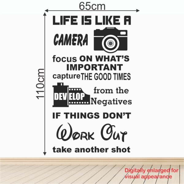 Camera - Photo - Photography - Art - Creative - Colorful - Inspirational - Motivational - Quotes - Wall Sticker