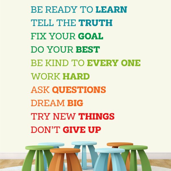 Be Ready To Learn - Office - Education - Business  - Inspirational - Motivational - Quotes - Wall Sticker