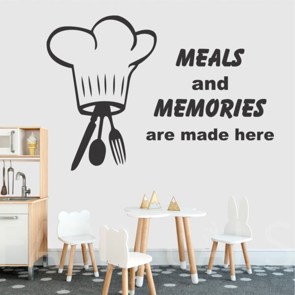 Meals And Memories Are Made Hear  - Cooking - Kitchen - Decorative - Creative - Colorful - Wall Sticker