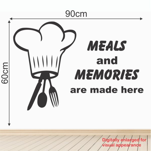 Meals And Memories Are Made Hear  - Cooking - Kitchen - Decorative - Creative - Colorful - Wall Sticker - Image 3
