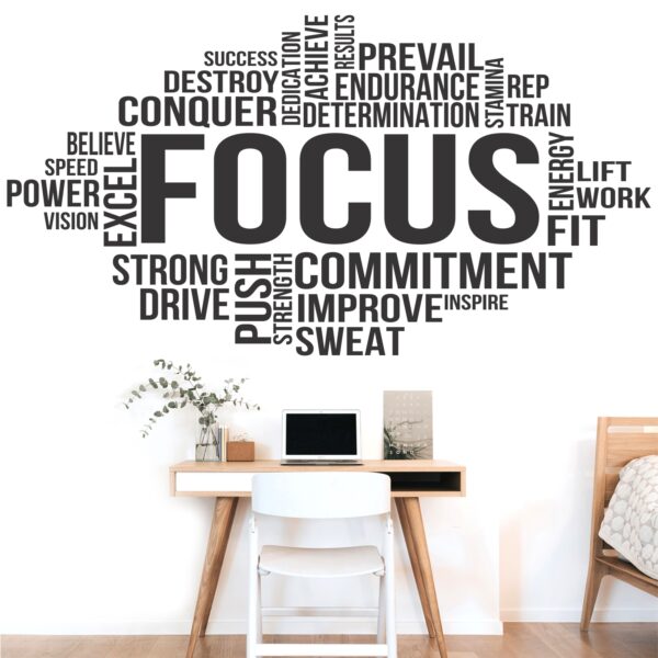 Focus - Sports - Workout - Office - Corporate - Business - Inspirational - Motivational - Quotes - Wall Sticker