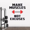 Gym Fitness Motivation  - Make Muscles, Not Excuses Sport Wall Sticker - Image 2