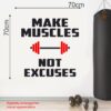 Gym Fitness Motivation  - Make Muscles, Not Excuses Sport Wall Sticker - Image 3