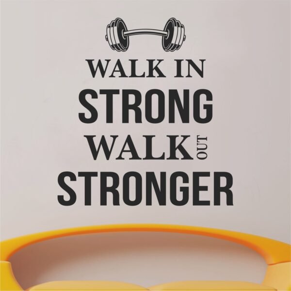 Gym Fitness Motivation - Get Stronger  - Sport Wall Sticker - Image 2