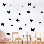 Butterfly Pattern Creative Decorative Full Wall Sticker for Home School Kids Baby Room - Set of 32 Stickers