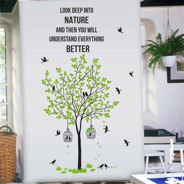Tree - Leaf - Birds - Nature - Quotes Wall Sticker