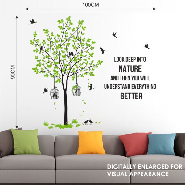 Tree - Leaf - Birds - Nature - Quotes Wall Sticker - Image 3