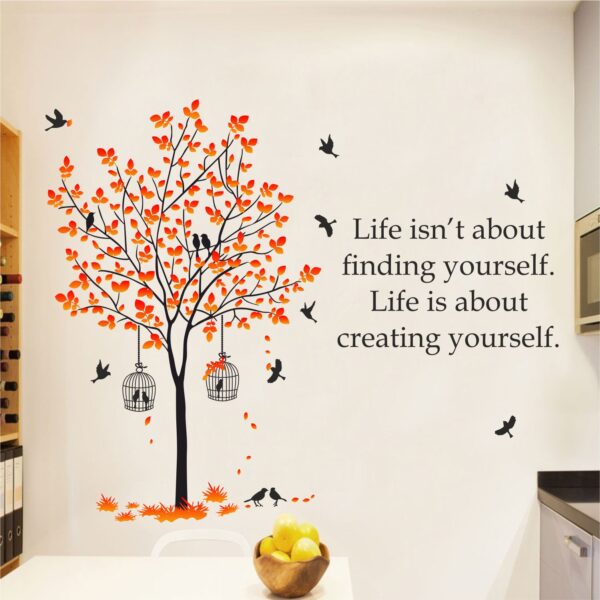 Tree - Leaf - Birds - Nature - Quotes Wall Sticker