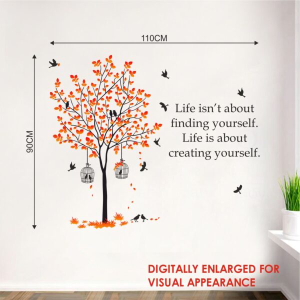 Tree - Leaf - Birds - Nature - Quotes Wall Sticker