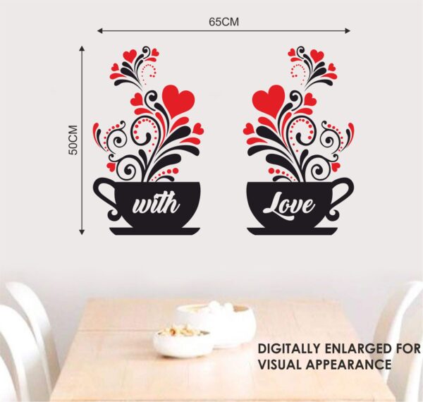 Coffee Day - Coffee Mag - With Love - Couples Coffee Mag - Love Heart - Wall Sticker - Image 3