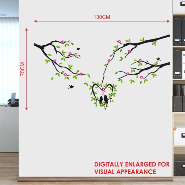 Love Birds With Tree - Love Birds - Heart - Wall Sticker - Image 3