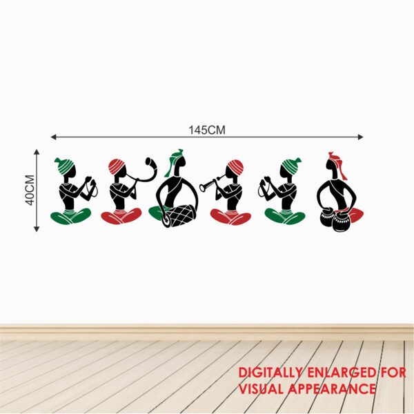 Warli Art - Musician - Artists - Traditional Decorative Sticker Combo Pack 6 Wall Stickers - Image 3