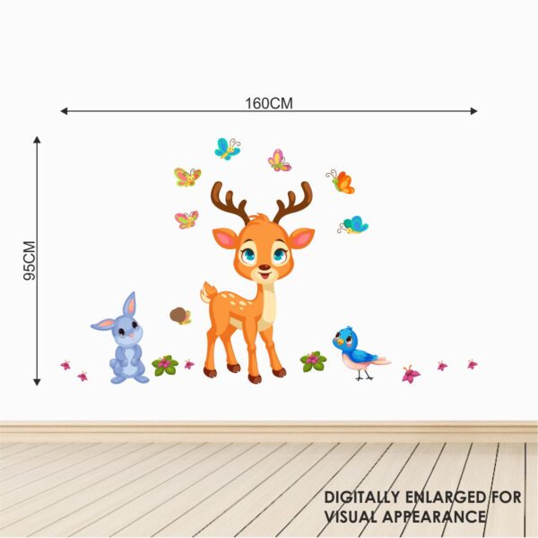 Animals - Deer - Rabit - Colurful Butterfly Wall Sticker