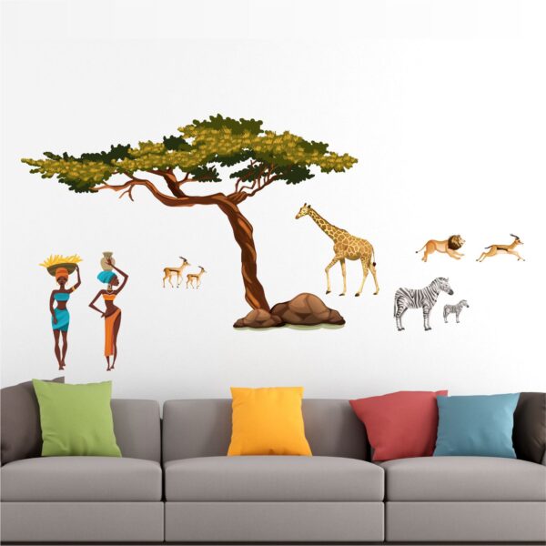 African Animals - Animals - Tree - Africans - Wall Sticker