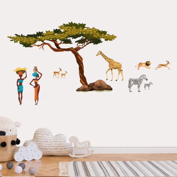 African Animals - Animals - Tree - Africans - Wall Sticker