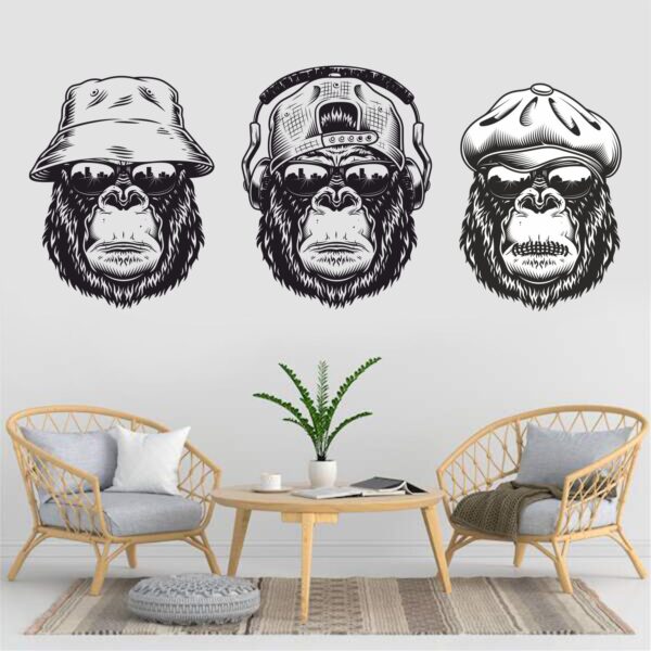 Eye Ear Mouth Close Monkey - Monkey Wall Sticker