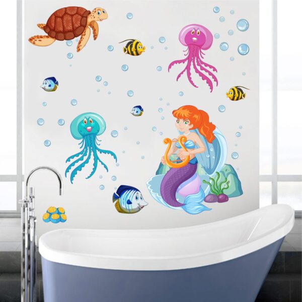 Mermaid - Under Sea - Jelly Fish - Fish - Wall Sticker - Image 2