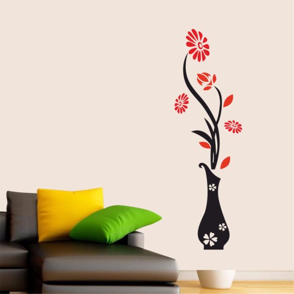 Flower Pot - Flowers  Vase - Decoration- Wall Sticker