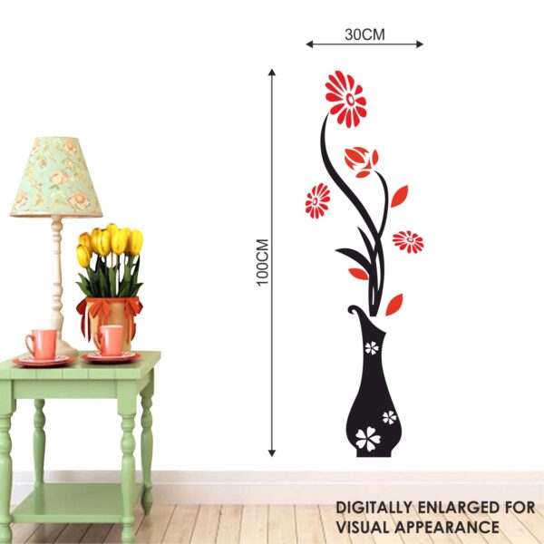 Flower Pot - Flowers  Vase - Decoration- Wall Sticker - Image 3