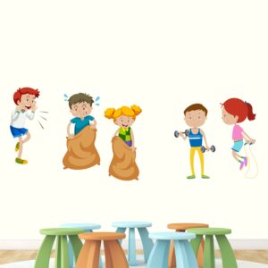 Kids - Playing - Sports - Annual Day - Wall Sticker