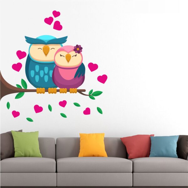Owl - Family - Love Couple Wall Sticker - Image 2